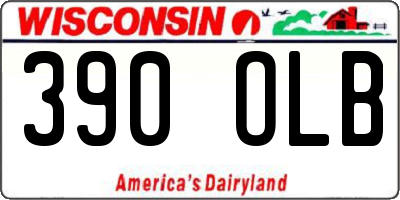 WI license plate 390OLB