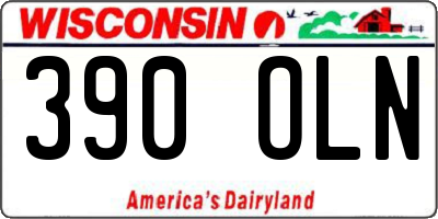 WI license plate 390OLN
