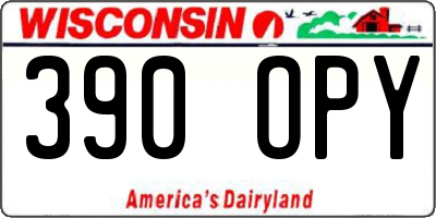 WI license plate 390OPY