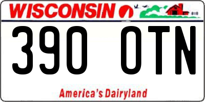 WI license plate 390OTN