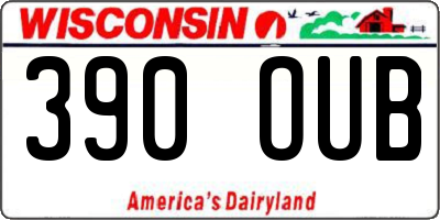 WI license plate 390OUB