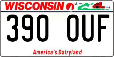 WI license plate 390OUF