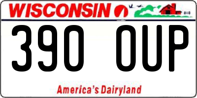 WI license plate 390OUP