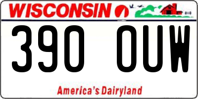 WI license plate 390OUW