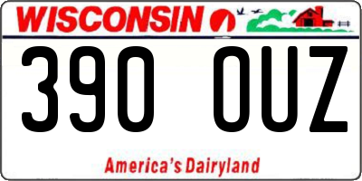 WI license plate 390OUZ