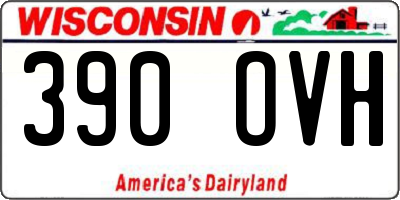 WI license plate 390OVH