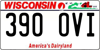 WI license plate 390OVI