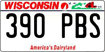 WI license plate 390PBS
