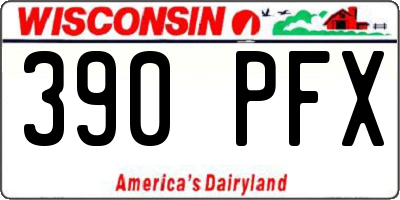 WI license plate 390PFX