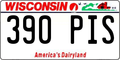 WI license plate 390PIS