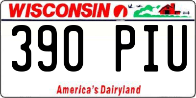 WI license plate 390PIU