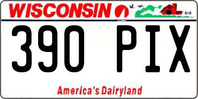 WI license plate 390PIX