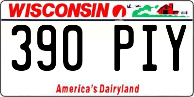 WI license plate 390PIY