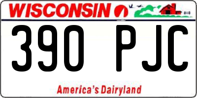 WI license plate 390PJC