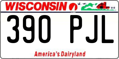WI license plate 390PJL