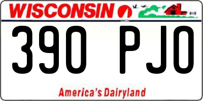 WI license plate 390PJO
