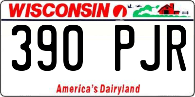 WI license plate 390PJR