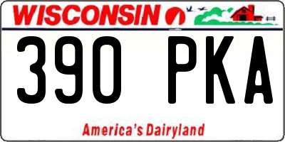 WI license plate 390PKA