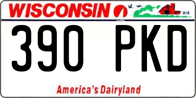 WI license plate 390PKD