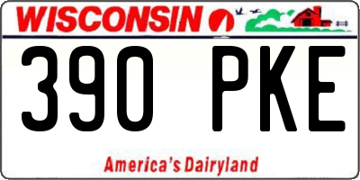WI license plate 390PKE