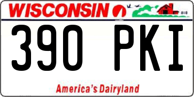 WI license plate 390PKI