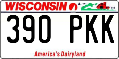 WI license plate 390PKK