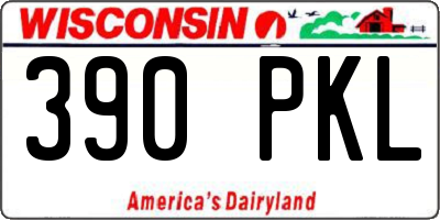 WI license plate 390PKL