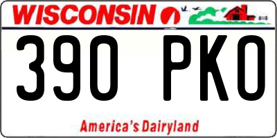 WI license plate 390PKO