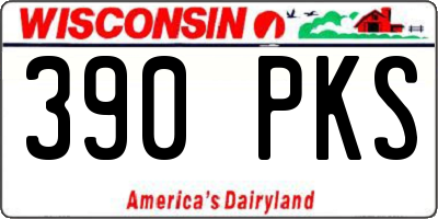 WI license plate 390PKS