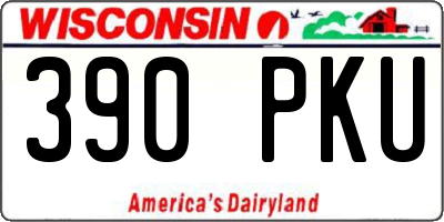 WI license plate 390PKU