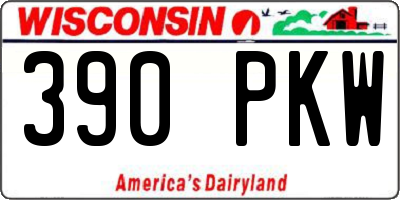 WI license plate 390PKW