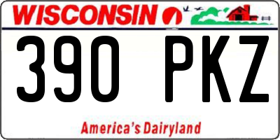 WI license plate 390PKZ
