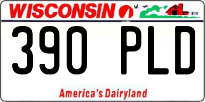 WI license plate 390PLD