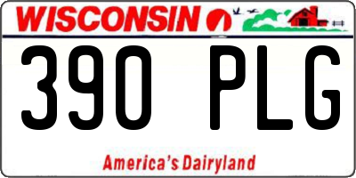 WI license plate 390PLG