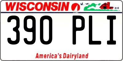WI license plate 390PLI