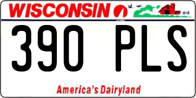 WI license plate 390PLS