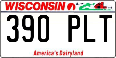 WI license plate 390PLT