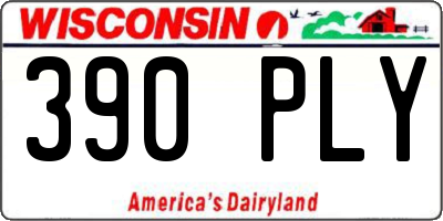 WI license plate 390PLY