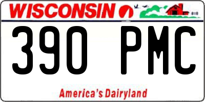 WI license plate 390PMC