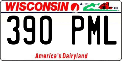 WI license plate 390PML