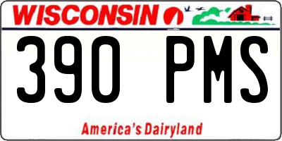 WI license plate 390PMS