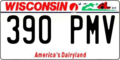 WI license plate 390PMV