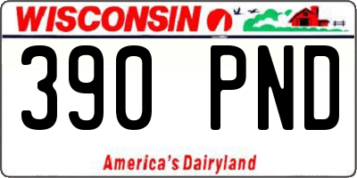 WI license plate 390PND
