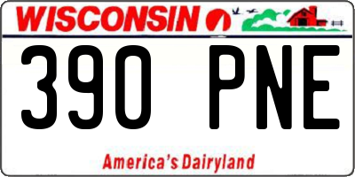WI license plate 390PNE