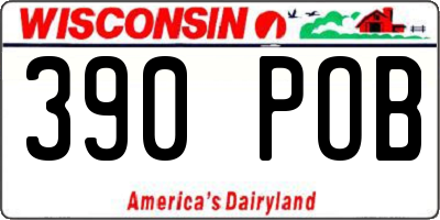 WI license plate 390POB