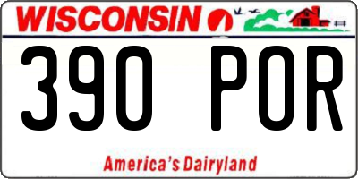 WI license plate 390POR