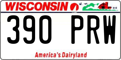 WI license plate 390PRW