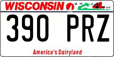 WI license plate 390PRZ