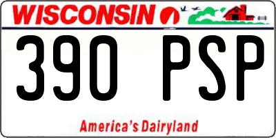 WI license plate 390PSP