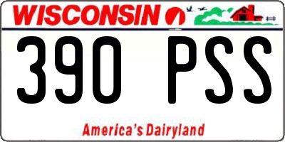 WI license plate 390PSS
